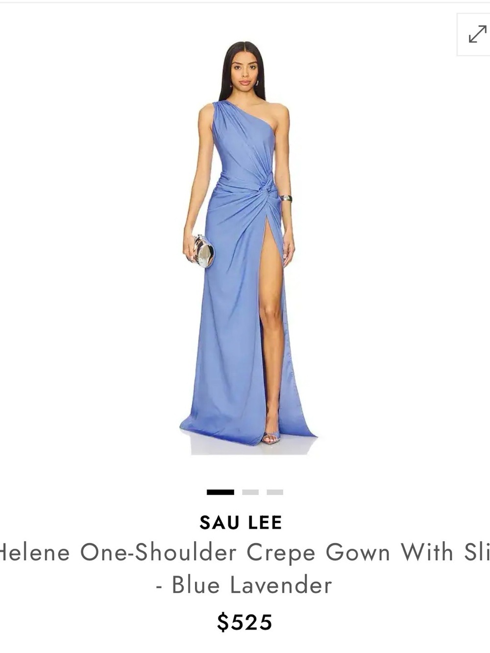 Sau Lee Helene One-Shoulder Gown in Lavender Blue